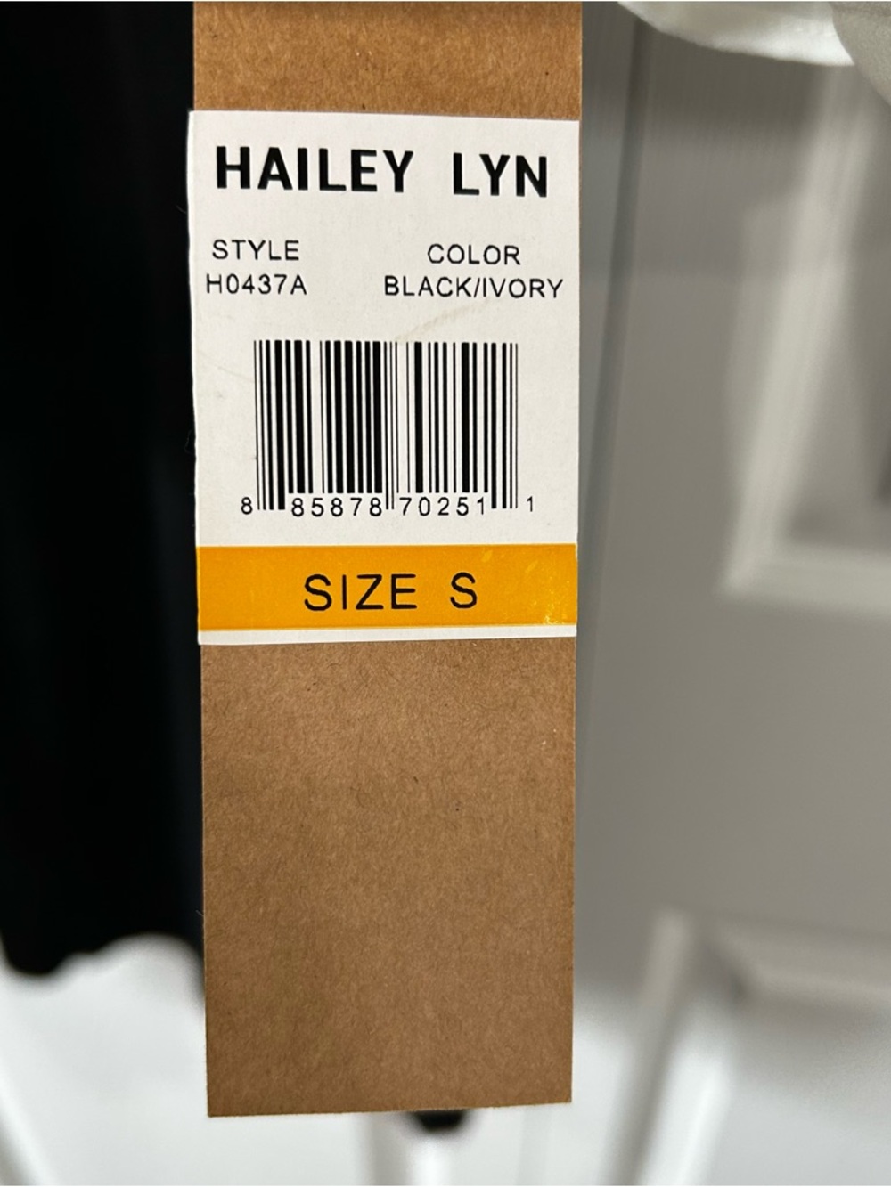 Hailey Lyn Black Knit Dress with White Tie & Ruffled Cuffs NWT - Picture 3 of 5